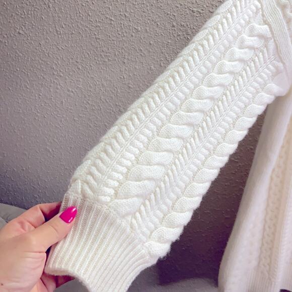 Naadam Women Oversized Wool & Cashmere Blend Cable Knit Cardigan Size M - Picture 11 of 11